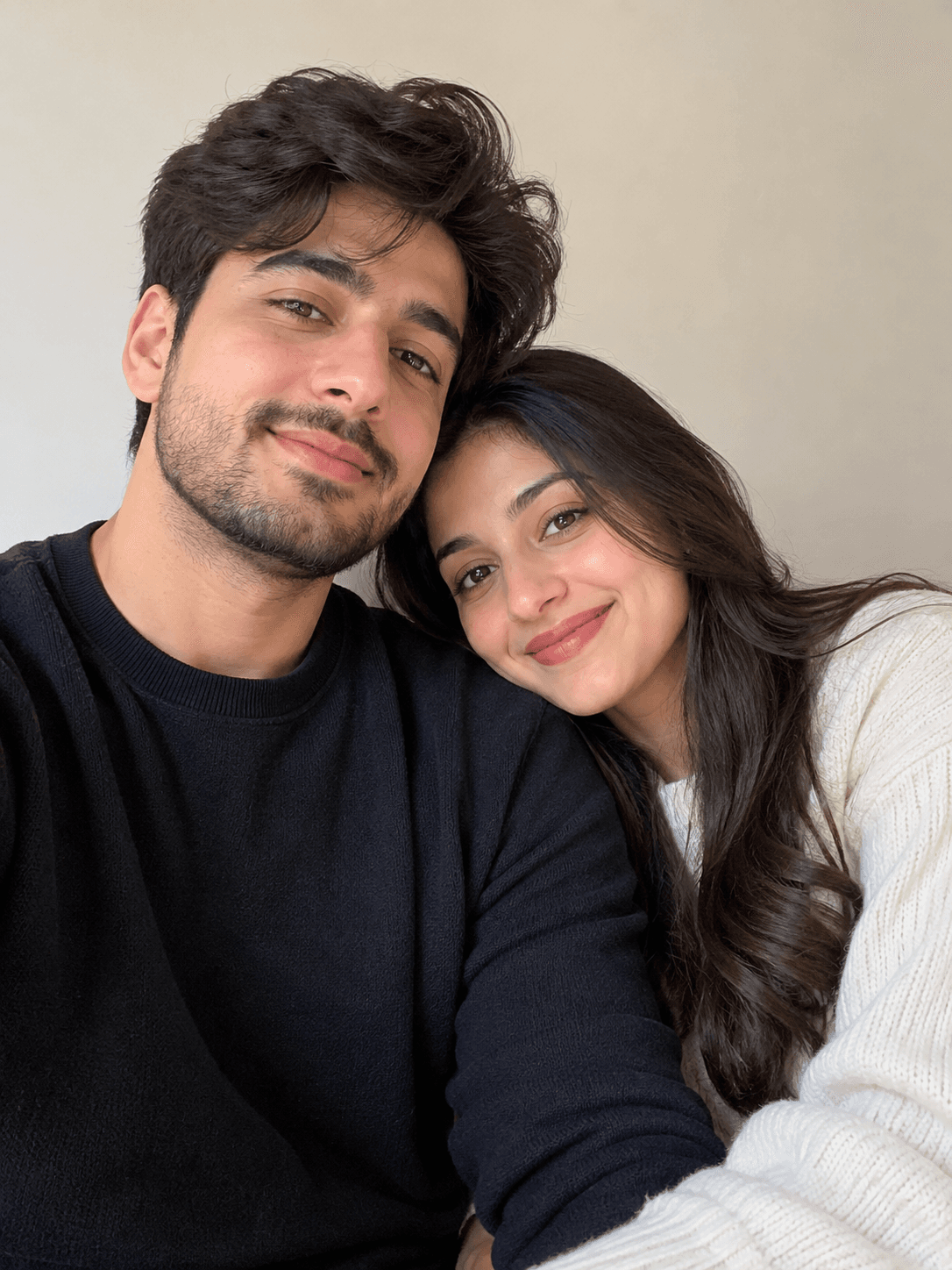Casual couple selfie